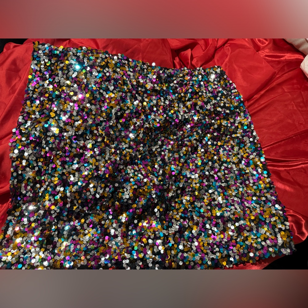 Multi color sequin skirt from shein